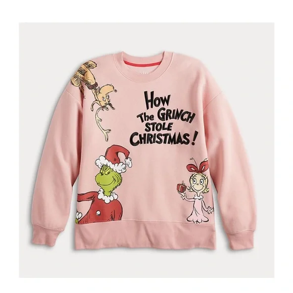 How The Grinch Stole Christmas Sweatshirt in Pink - Picture 3 of 3